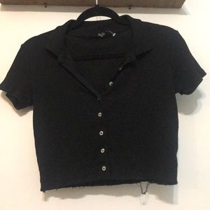 Polo Button up crop top